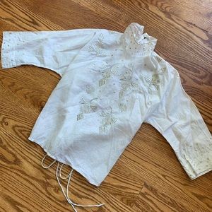 Antique early 1900s cotton button back blouse